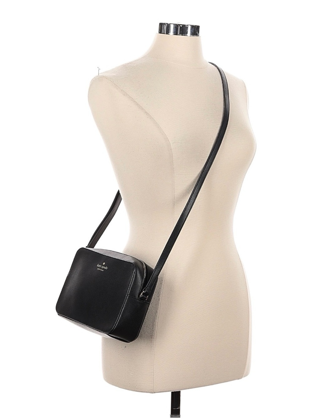 Kate Spade New York Black Leather Camera Crossbody Bag - Picture 2 of 11
